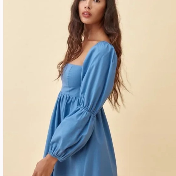 Reformation Michaela Dress in Azure - Picture 4 of 7